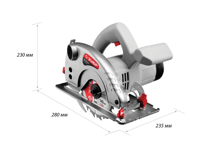 ЗУБР 900 Вт, 4500 об/мин, 140 мм, пила дисковая ЗПД-900 Мастер
