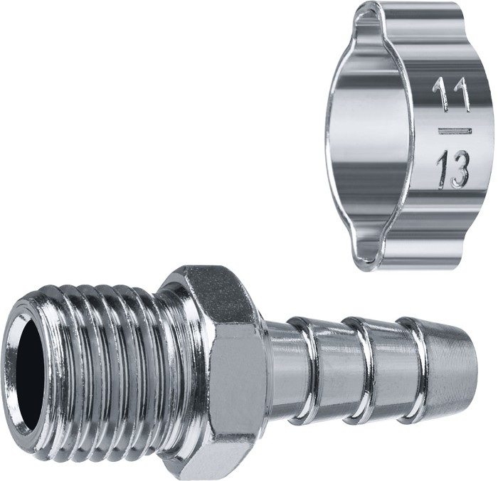 ЗУБР 8 мм, штуцер 1/4"M, с хомутом, переходник для пневмоинструмента 64924-1/4-08 Профессионал