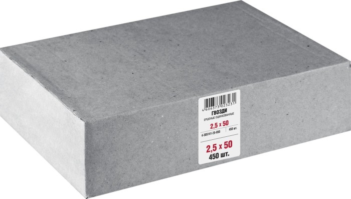 ЗУБР 50 х 2.5 мм, 450 шт., оцинкованные, гвозди ершеные 4-305141-25-050