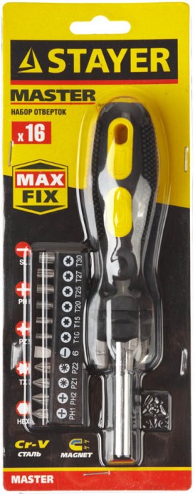 STAYER 16 шт., отвертка с битами 2545-H5_z01