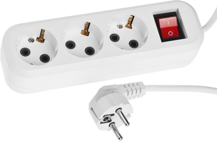 СИБИН 5 м, 2200 Вт, 3 гнезда, выключатель, удлинитель электрический бытовой 55036-5