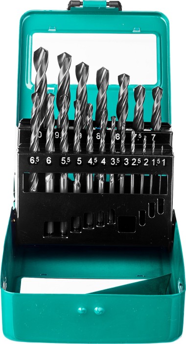 СИБИН 19 шт. (Ø 1-10 мм), класс В, набор сверл по металлу 29610-H19