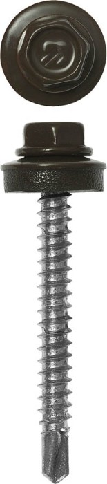 ЗУБР 80 х 4.8 мм, 140 шт., RAL 8028 земельно-коричневый, СКД саморезы кровельные для деревянной обрешетки 4-300315-48-080-8028 Профессионал