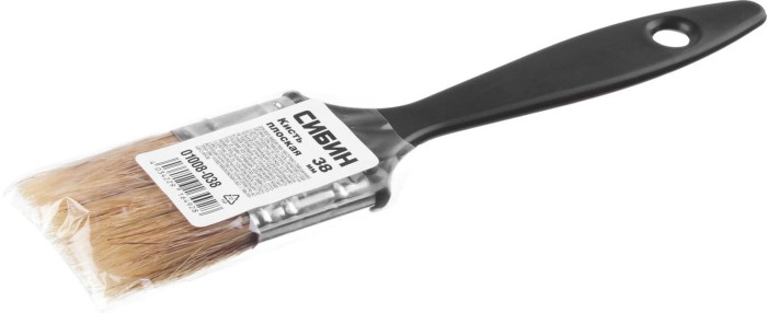 СИБИН 38 мм, 1 1/2", щетина смешанная, кисть плоская УНИВЕРСАЛ 01008-038