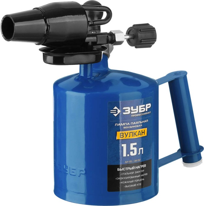 ЗУБР 1,5 л, стальной эжектор, лампа паяльная ВУЛКАН ВК-15 40652-1.5_z02 Профессионал