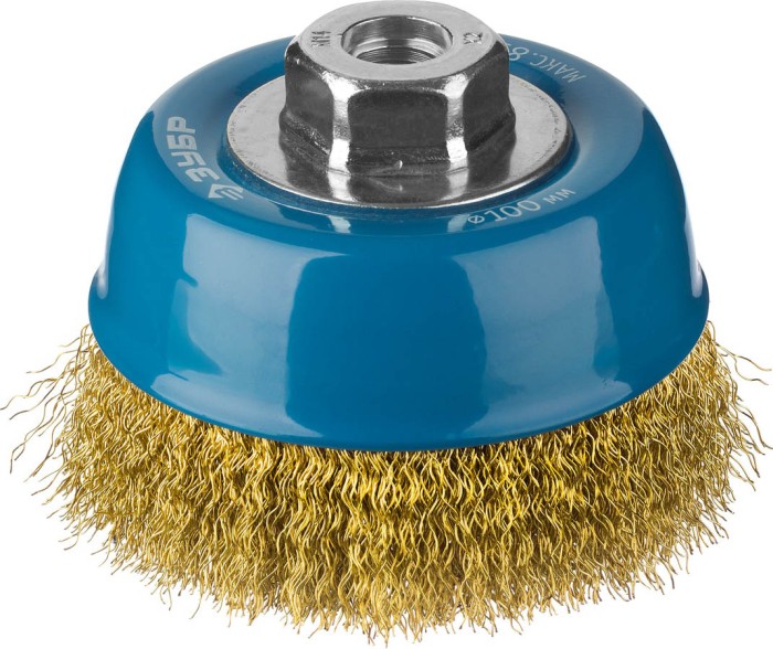 ЗУБР Ø 100 мм, проволока 0,3 мм, щетка чашечная для УШМ 3526-100_z02 Профессионал