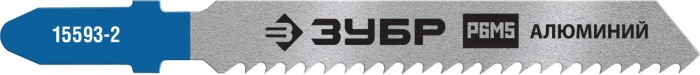 ЗУБР по алюминию, металлу (листовой, цветной), прямой рез, EU-хвостовик, шаг 2 мм, 50 мм, 2 шт., полотна для эл/лобзика 15593-2_z02 Профессионал