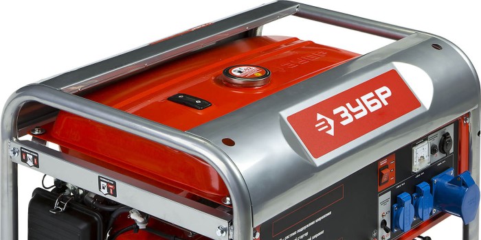 ЗУБР 5/5.5 кВт, однофазный, синхронный, щеточный, генератор бензиновый ЗЭСБ-5500 Мастер