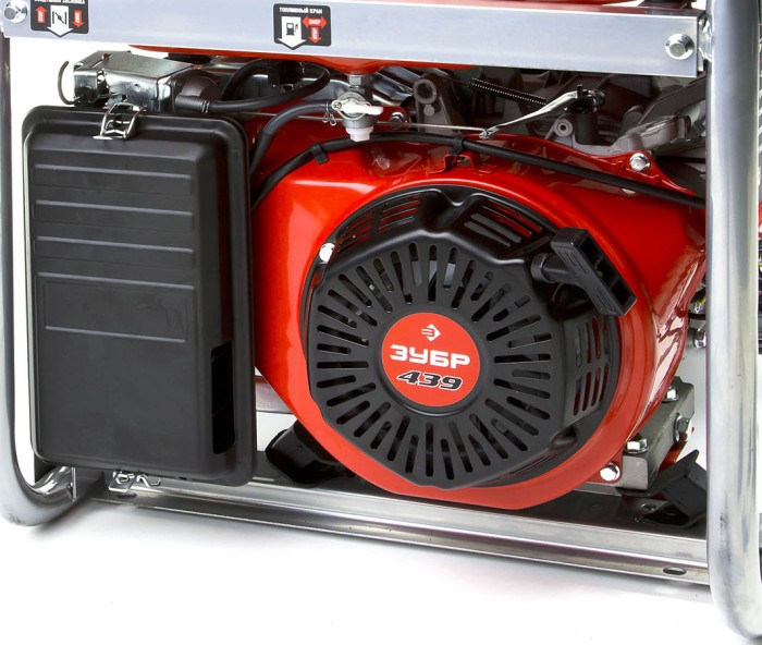 ЗУБР 5/5.5 кВт, однофазный, синхронный, щеточный, генератор бензиновый ЗЭСБ-5500 Мастер