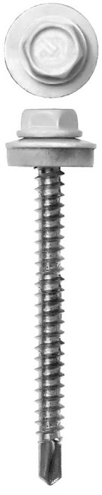 ЗУБР 29 x 4.8 мм, 400 шт., RAL 9003 белый, СКД саморезы кровельные для деревянной обрешетки 4-300315-48-029-9003 Профессионал