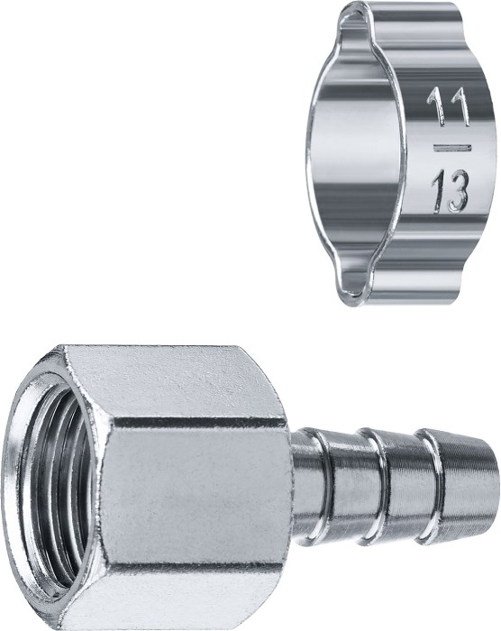 ЗУБР 8 мм, штуцер 1/4"F, с хомутом, переходник для пневмоинструмента 64923-1/4-08 Профессионал