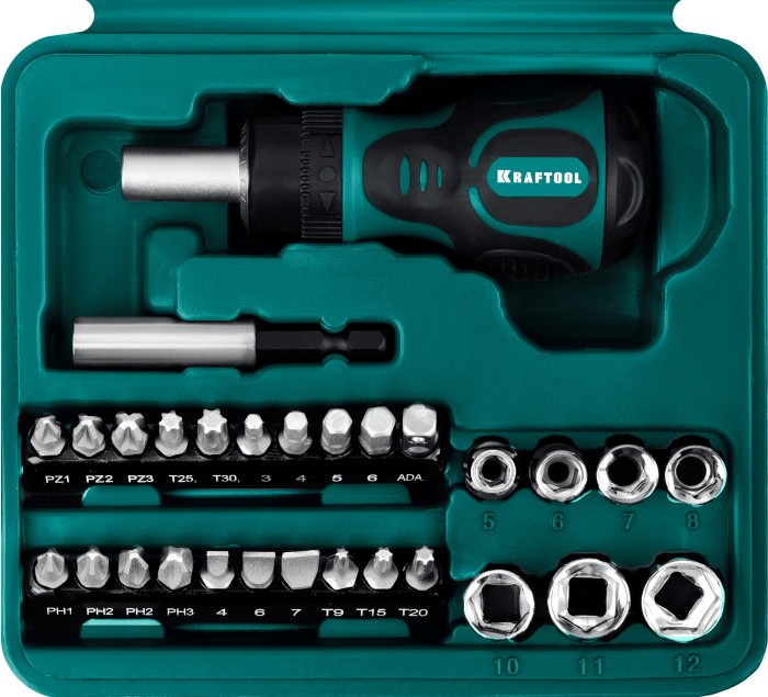 KRAFTOOL 29 шт., отвертка реверсивная 25556-H29