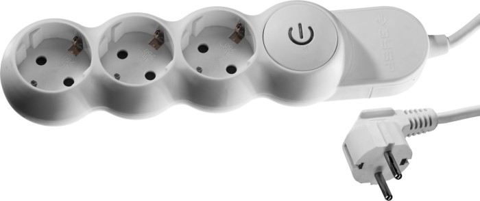 ЗУБР 3 м, 3500 Вт, 3 гнезда, удлинитель электрический бытовой 55039-3