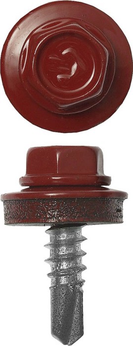 ЗУБР 25 x 5.5 мм, 420 шт., RAL 3003 рубиново-красный, СКМ саморезы кровельные для металлических конструкций 4-300315-55-025-3003 Профессионал