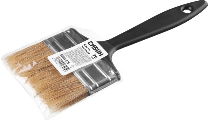 СИБИН 75 мм, 3", щетина смешанная, кисть плоская УНИВЕРСАЛ 01008-075