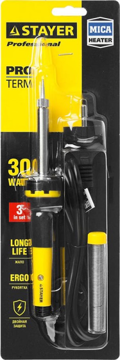 STAYER 30 Вт, 220 В, конус, двухкомпонентная рукоятка, электропаяльник Proterm 55300-30 Professional