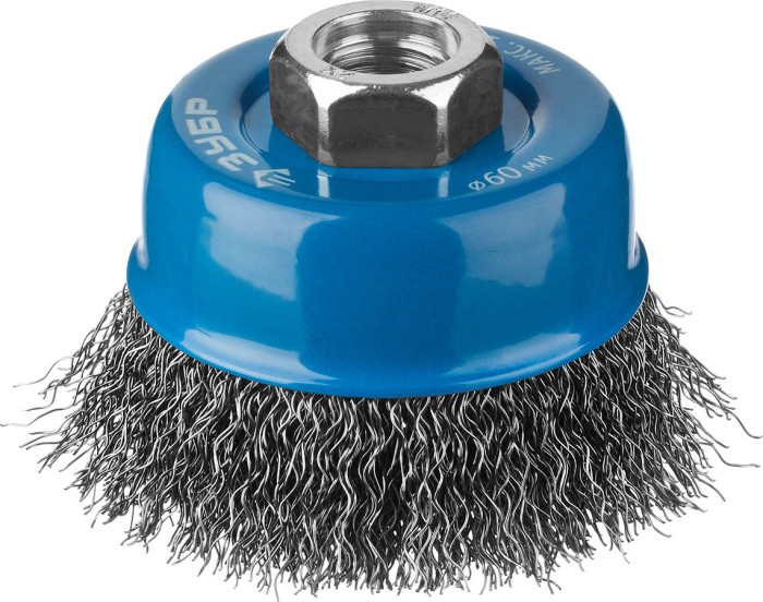 ЗУБР Ø 60 мм, проволока 0,3 мм, щетка чашечная для УШМ 35261-060_z02 Профессионал