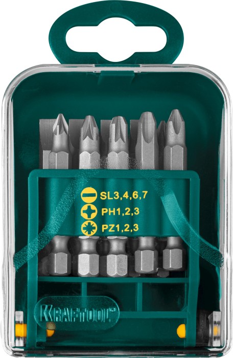 KRAFTOOL 11 шт., кейс пластиковый, мобильный бит бокс 26136-H11 Профессионал