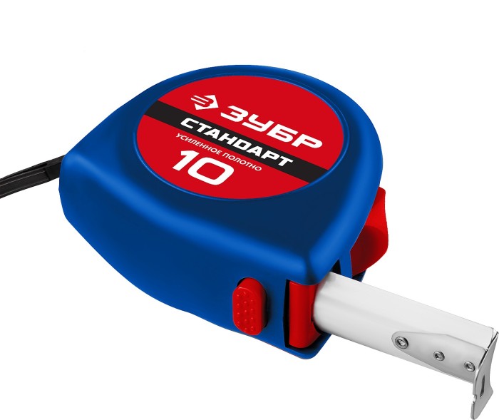 ЗУБР 10 м х 25 мм, рулетка с усиленным полотном 34016-10 Мастер