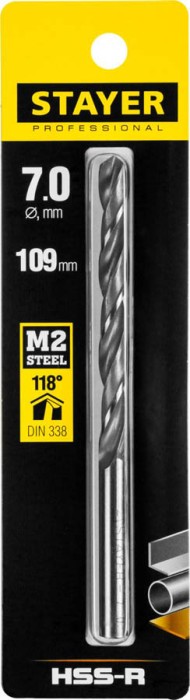 STAYER Ø 7 х 109 мм, сверло спиральное по металлу 29602-7 Professional