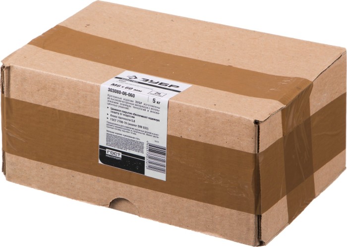 ЗУБР M6 x 60 мм, 5 кг, оцинкованный болт ГОСТ 7798-70 303080-06-060 Мастер