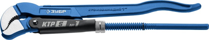 ЗУБР №1, изогнутые губки, ключ трубный КТР-S 27336-1_z02 Профессионал