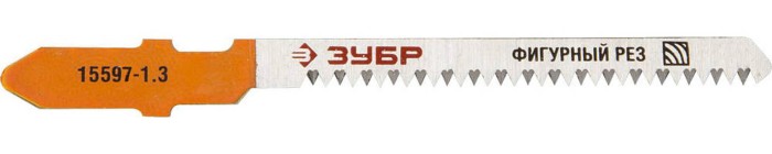 ЗУБР по дереву, фанере, ДСП, фигурный рез, EU-хвостовик, шаг 1.3 мм, 50 мм, 2 шт., полотна для эл/лобзика 15597-1.3_z01 Эксперт