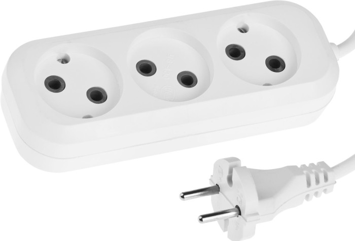 СИБИН 2 м, 1300 Вт, 3 гнезда, удлинитель электрический бытовой 55031-2