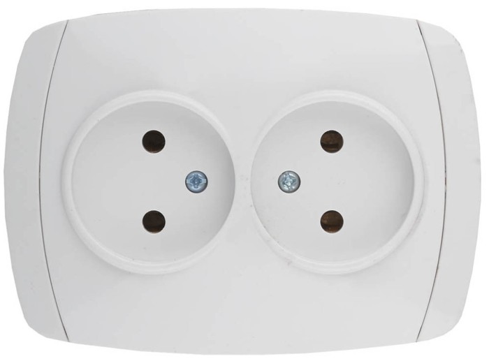 СВЕТОЗАР 16А/~250В, белый, розетка двойная в сборе &quot;CITY LIGHT&quot; SV-54202-W