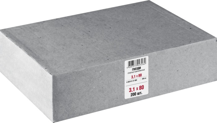 ЗУБР 80 х 3.1 мм, 200 шт., оцинкованные, гвозди ершеные 4-305141-31-080