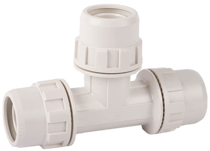 ЗУБР ШиреФит 26 мм, &quot;штуцер с гайкой - штуцер с гайкой - штуцер с гайкой&quot;, тройник соединительный 51505-26