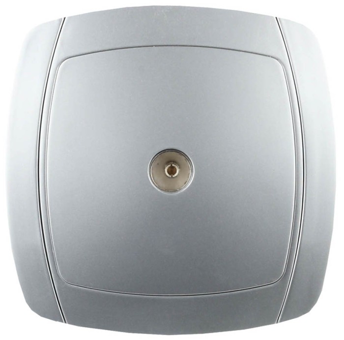 СВЕТОЗАР 16А/~250В, серебристый металлик, одинарная телевизионная розетка &quot;АКЦЕНТ&quot; SV-54215-SM