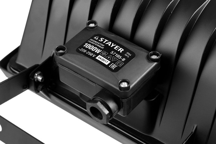 STAYER 1000 Вт, MAXLight, с дугой крепления под установку, черный, прожектор галогенный 57105-B