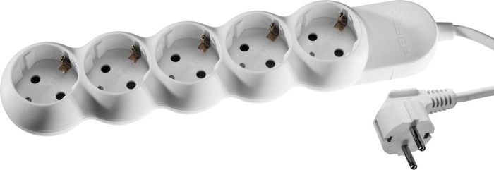 ЗУБР 5 м, 3500 Вт,5 гнезд, удлинитель электрический бытовой 55058-5