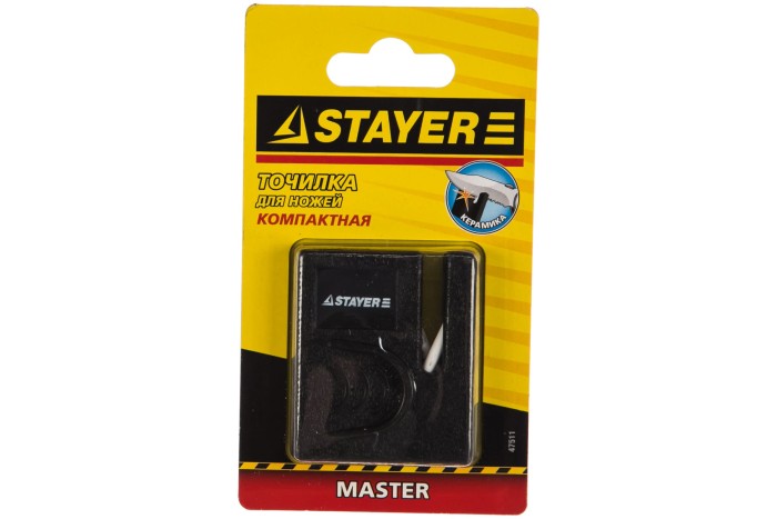 STAYER керамическая рабочая часть, точилка для ножей компактная 47511 Master