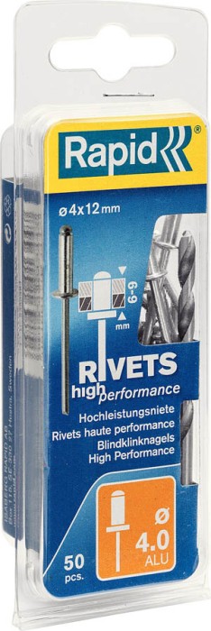 RAPID 4.0 x 12 мм, 50 шт., заклепки из алюминия 5000384