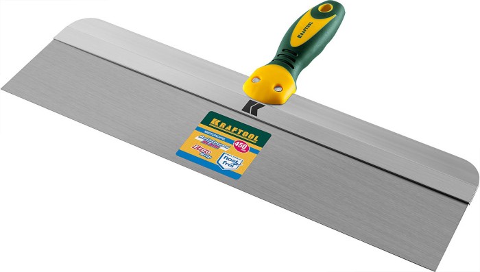 KRAFTOOL 450 мм, нержавеющее полотно, двухкомпонентная рукоятка, шпатель фасадный 10036-450
