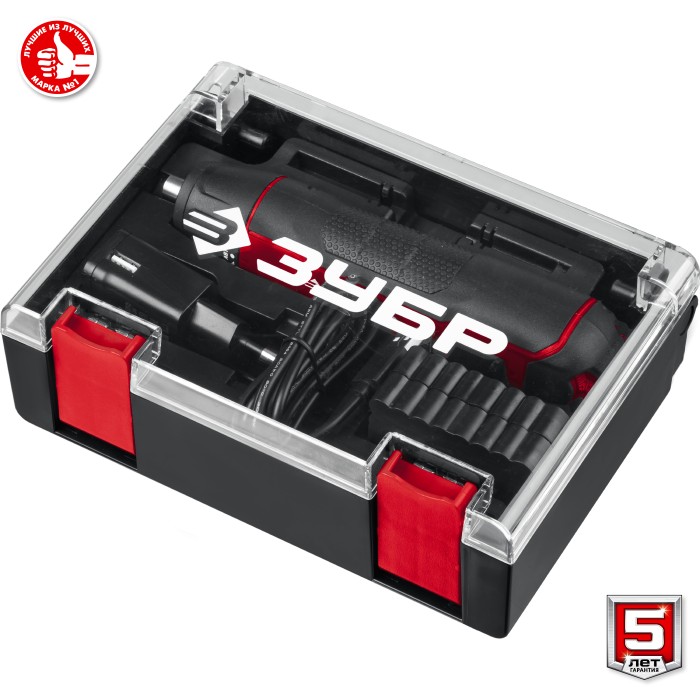 ЗУБР в кейсе с набором 33 бит, отвертка аккумуляторная 4 Vmax ЗО-4 КН33 Мастер