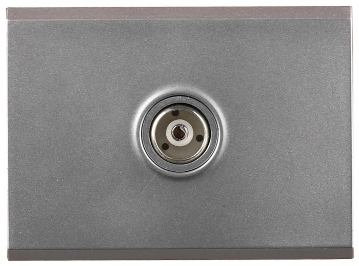 СВЕТОЗАР цвет светло-серый металлик, без вставки и рамки, розетка &quot;ЭФФЕКТ&quot; SV-54415-SM