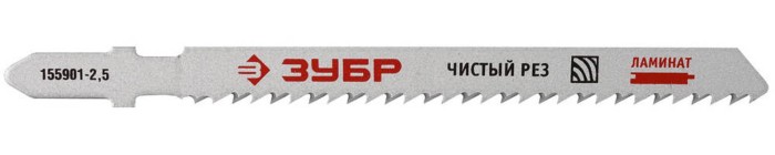 ЗУБР по ламинату, ДСП, дереву, EU-хвостовик, шаг 2.5 мм, 75 мм, 2 шт., полотна для эл/лобзика 155901-2.5_z01 Эксперт