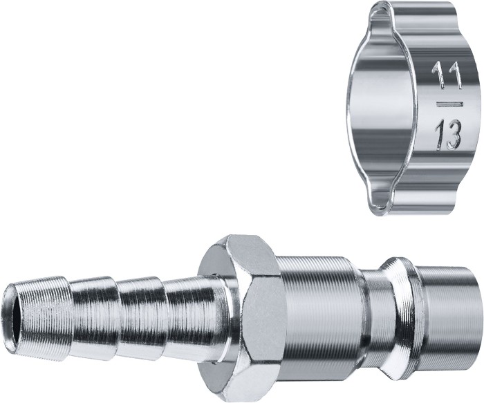 ЗУБР 8 мм штуцер-рапид штуцер, с хомутом, переходник быстросъемный для пневмоинструмента 64918-08 Профессионал