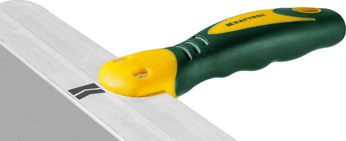 KRAFTOOL 350 мм, нержавеющее полотно, двухкомпонентная рукоятка, шпатель фасадный 10036-350