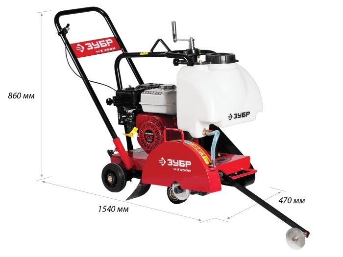 ЗУБР 115 мм, 5,5 л.с., 4000 Вт, швонарезчик бензиновый ЗШБ-350 Х Профессионал