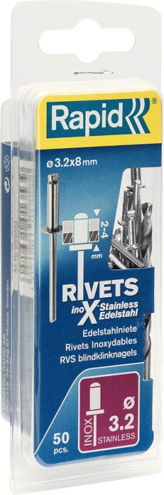 RAPID 3.2 x 8 мм, 50 шт., заклепка из нержавеющей стали 5000393