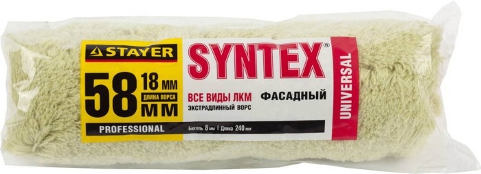 STAYER 240 мм, ⌀58 мм, полиакрил, валик с ручкой фасадный SYNTEX 0322-24_z01