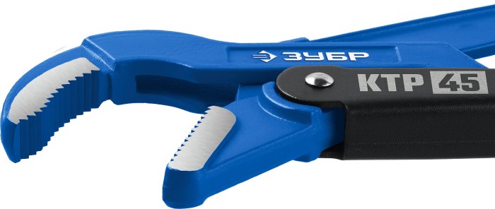 ЗУБР №1, изогнутые губки, ключ трубный КТР-45 27337-1_z02 Профессионал