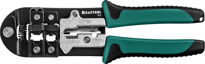 KRAFTOOL RJ45, RJ11/RJ12, кримпер универсальный 22699