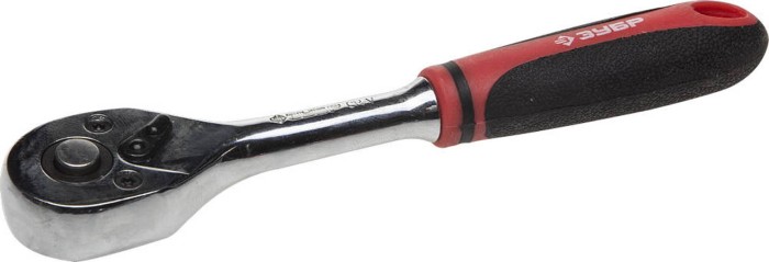 ЗУБР 3/8&quot;, 72 зубца, Cr-V сталь, трещотка для торцовых головок 27736-3/8