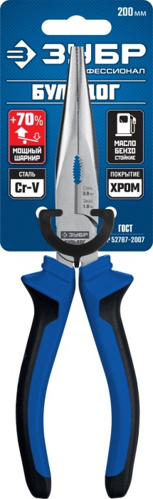 ЗУБР 200 мм, тонкогубцы БУЛЬДОГ 2201-3-20