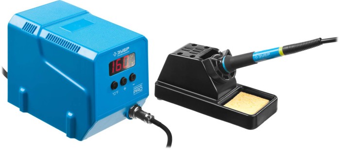 ЗУБР 50-480°C, 60 Вт, низкотемпературная, паяльная станция цифровая 55336 Профессионал